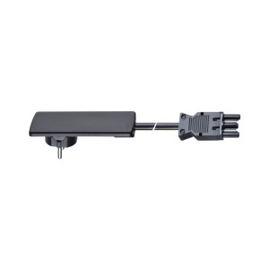 Schwarze Evoline Plug Anschlussleitung mit flachem Stecker und GST-Kupplung, 1500 mm, Kunststoff.