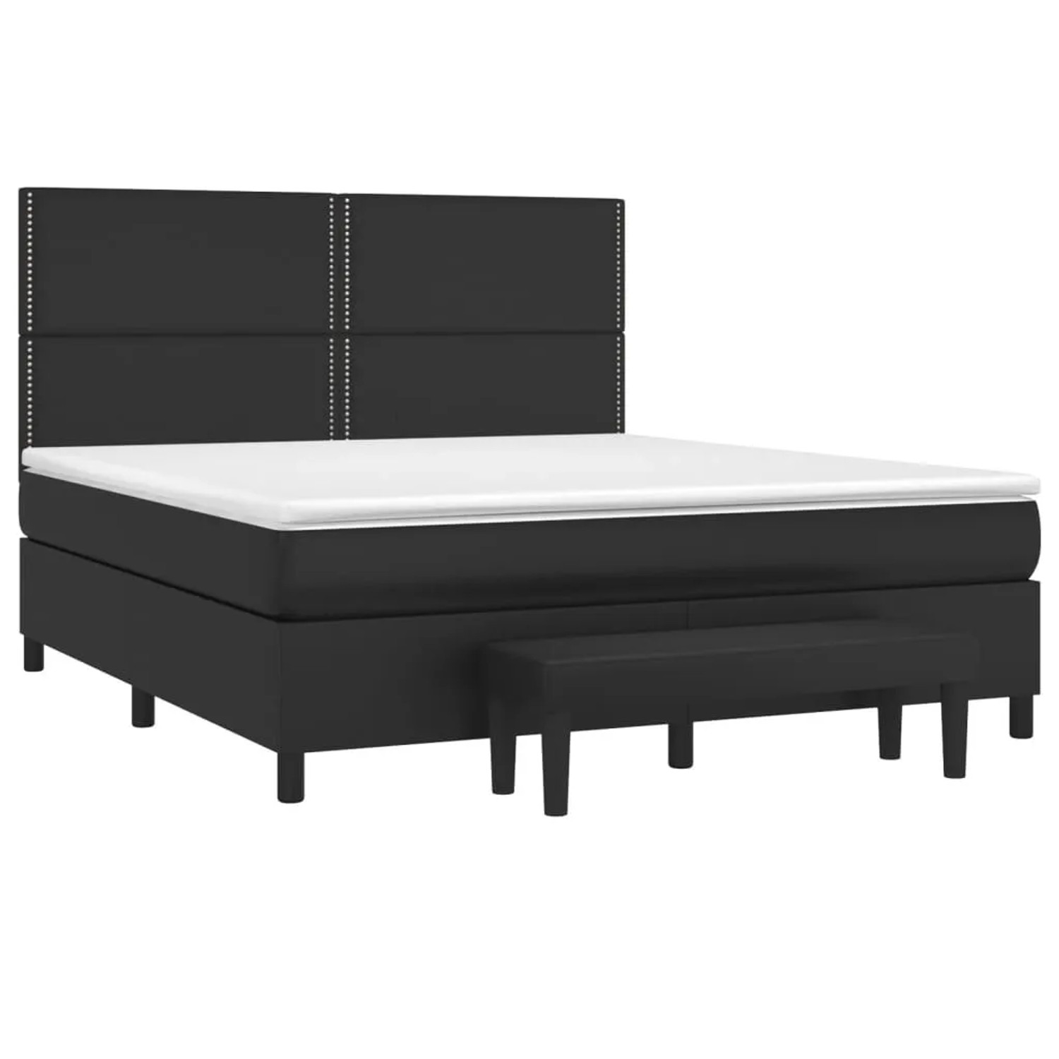 vidaXL Boxspringbett mit Matratze Schwarz 180x200 cm Kunstleder 3137617 günstig online kaufen