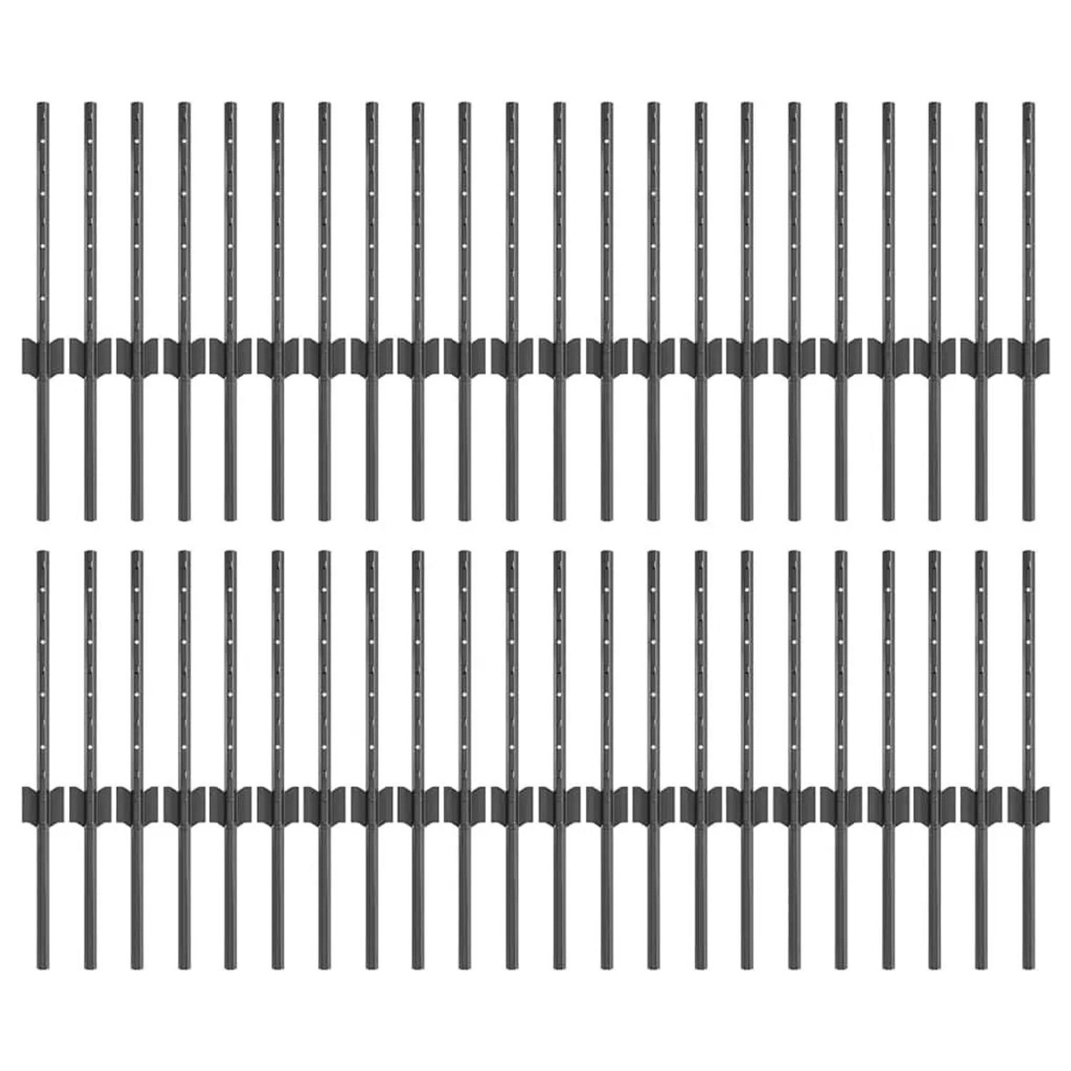 vidaXL Zaunpfosten 44 Stk Grau 80 cm Stahl 3335929 günstig online kaufen