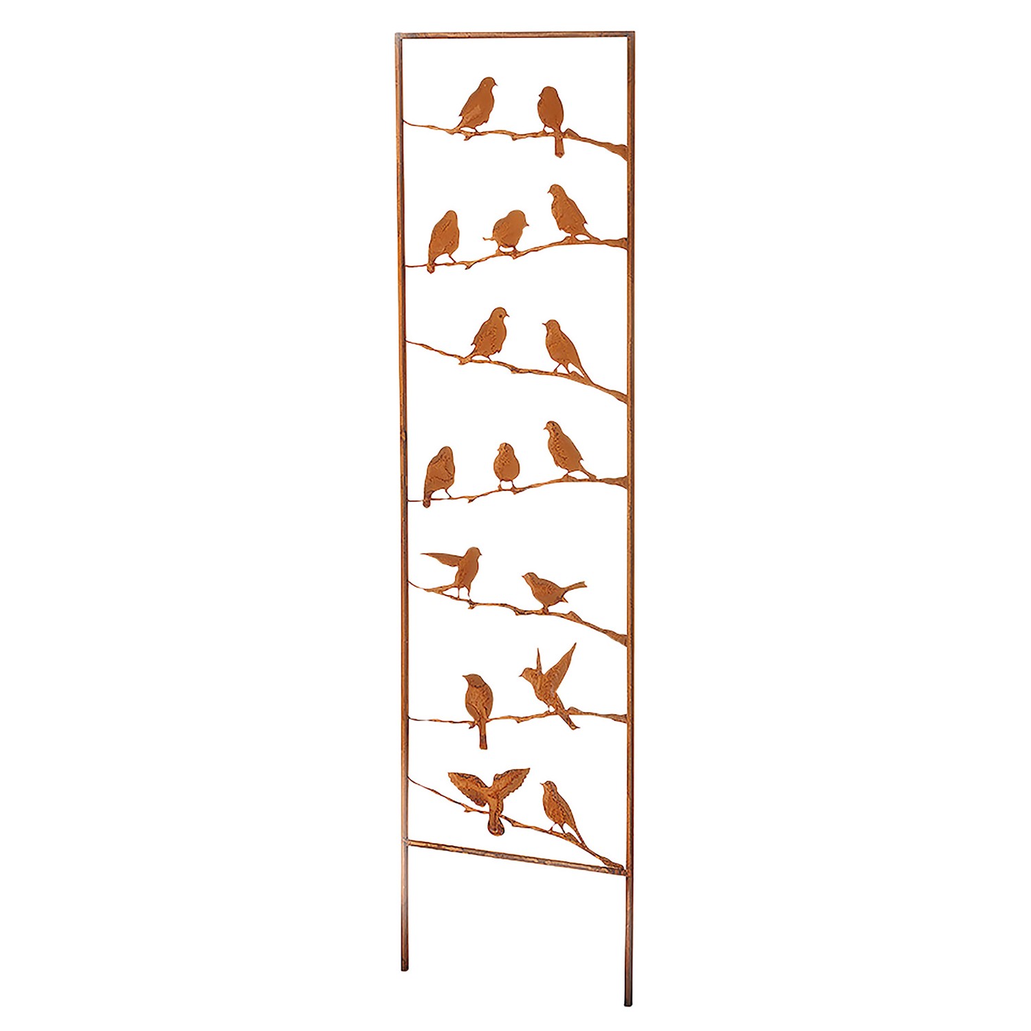Kobolo Gartenstecker VÖGEL Rankhilfe Metall Naturrost 39x1x139 cm günstig online kaufen