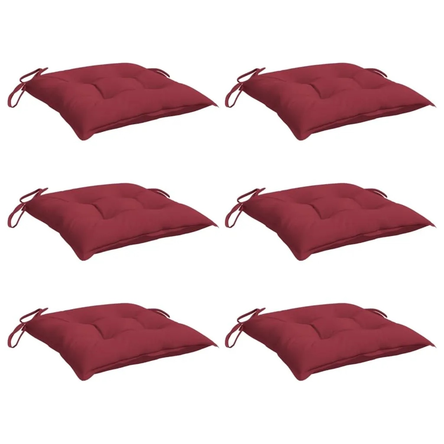 vidaXL Stuhlkissen 6 Stk Weinrot 40x40x7 cm Oxford-Gewebe 361479