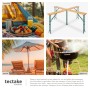 Tectake Stehtisch Quattro Klappbar und Standfest Holzlackierung Mit Klarlack  241 x 241 x 103 cm Braun_7