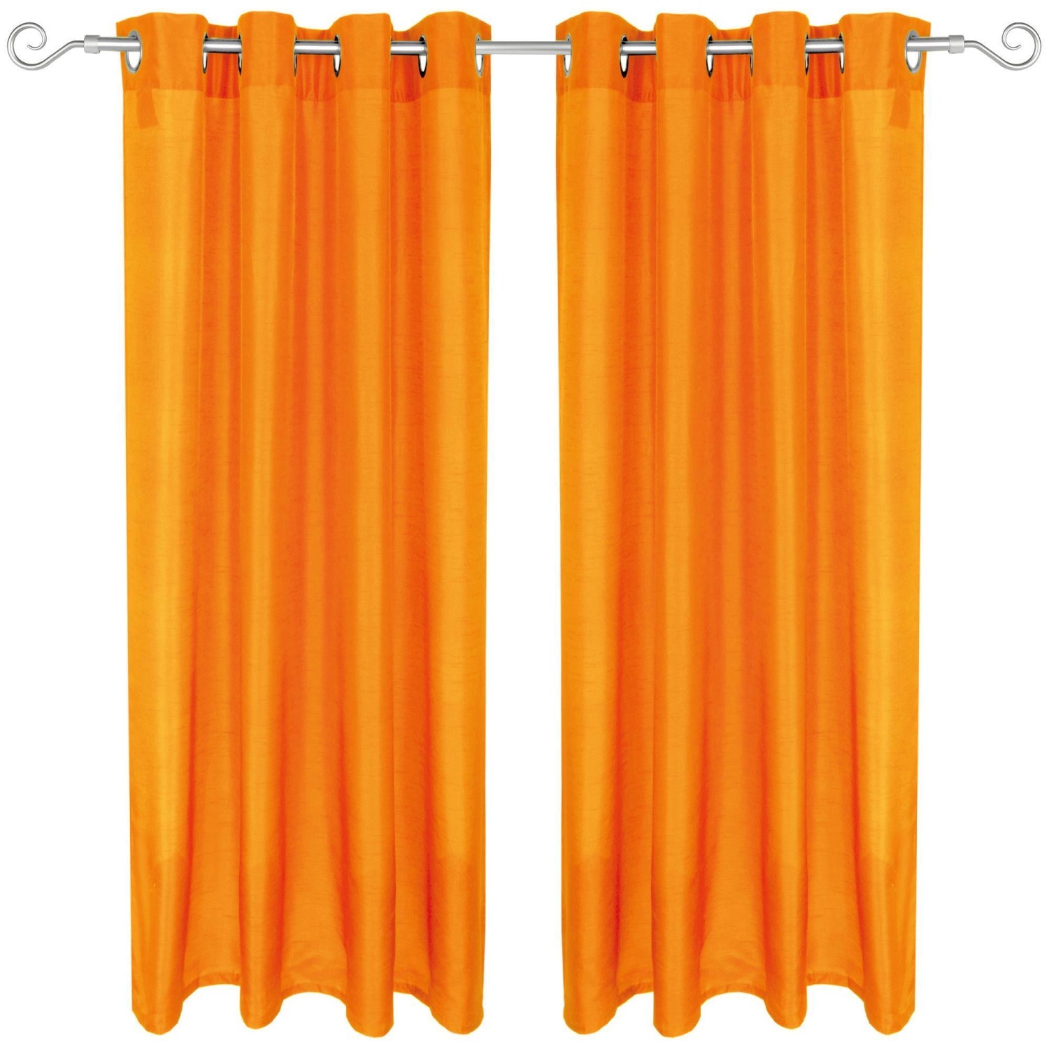 Arsvita 2er Pack Gardine Blickdicht Alessia mit Ösen 140 cm x 245 cm Orange günstig online kaufen