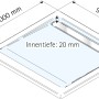 Quadratische Schulte Duschwanne ExpressPlus, 90x90 cm, Alpinweiß, mit Maßangaben.