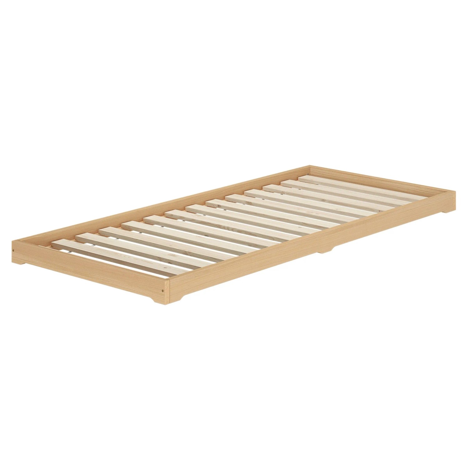 Erst-Holz Niederflurbett Futon Bodenbett 90 x 200 cm Buche Massivholz Modell 66 Rollrost inkl.