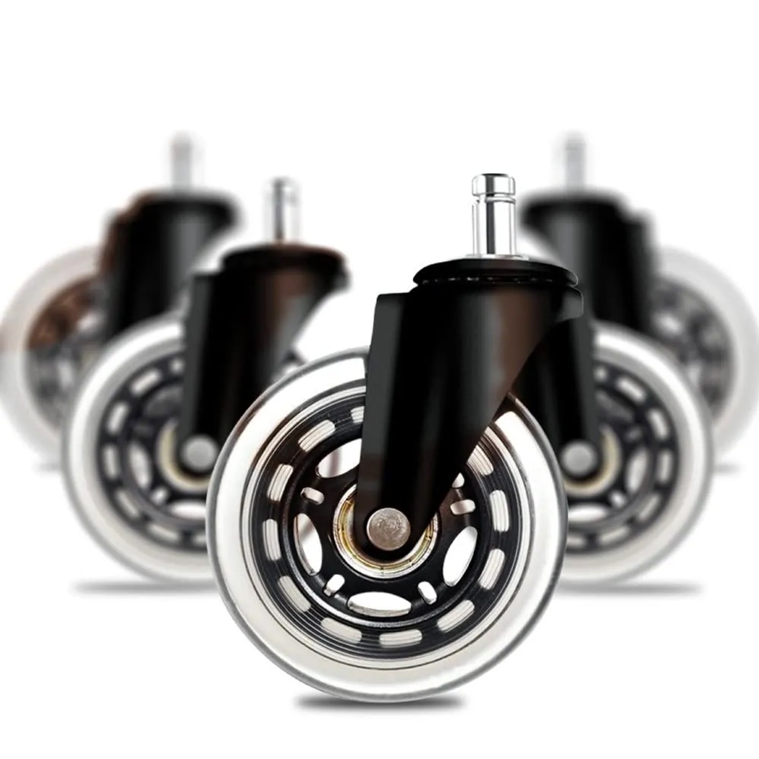 addhome 5er Set Bürostuhlrollen 11x22mm Leise Hartbodenrollen 73mm Ø & 35mm