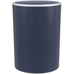 Dunkelblauer Wenko Schwingdeckeleimer Inca, 5 Liter, mit Chromrand für Bad oder WC.