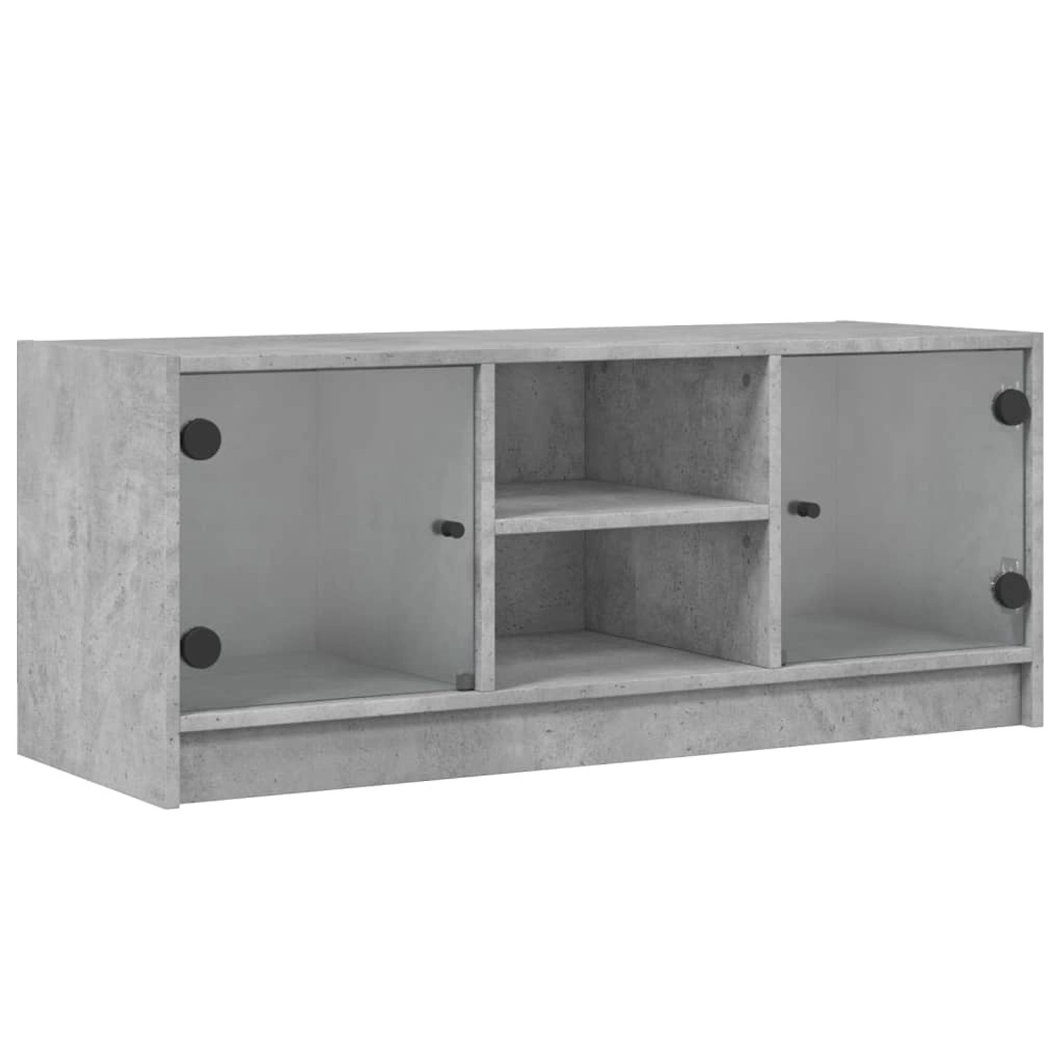vidaXL TV-Schrank mit Glastüren Betongrau 102x37x42 cm 836374 günstig online kaufen