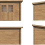 Palmako Gartenhaus Alice, braun kesseldruckimprägniert, 276x180 cm, aus Holz mit Doppeltür.