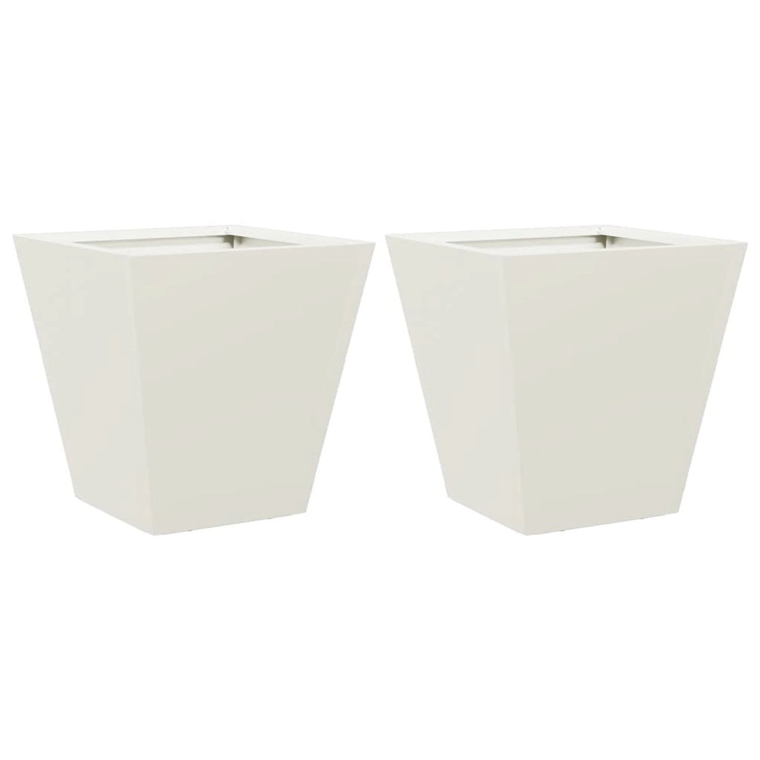 vidaXL Pflanzkübel 2 Stk Weiß 30x30x30 Stahl 851041 günstig online kaufen