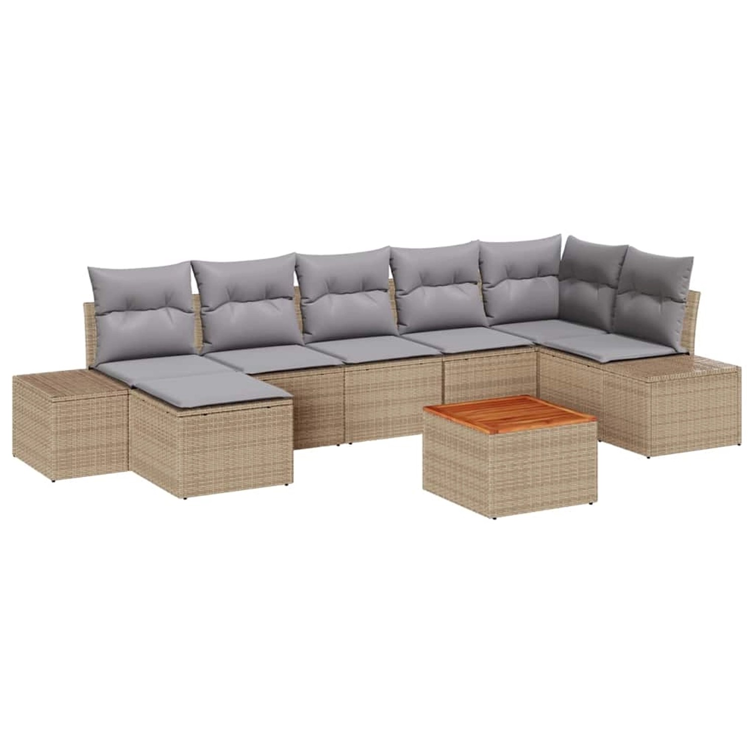 vidaXL Garten-Sofa-Set 8-Tlg Beige Hellgrau 3356656 günstig online kaufen