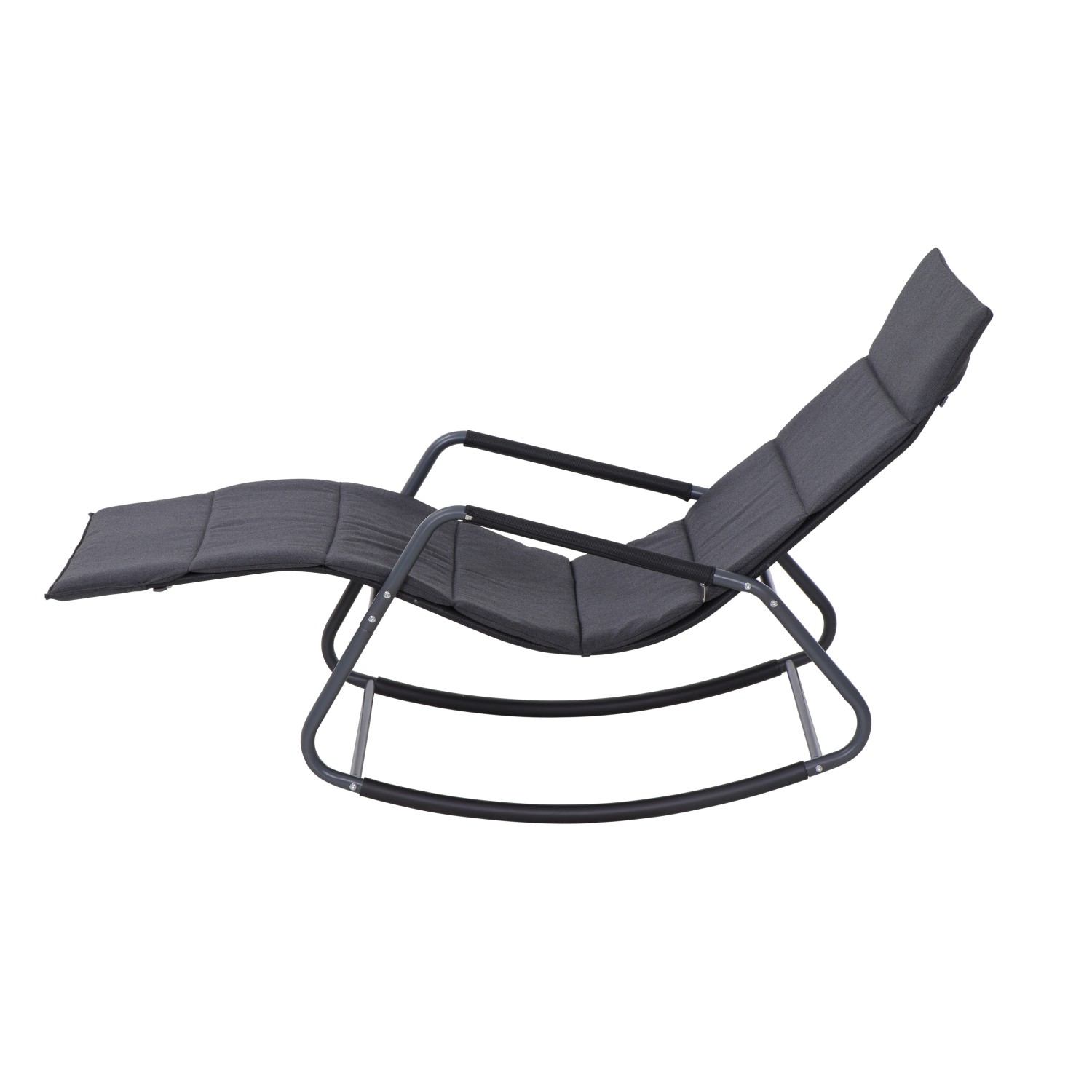 Siena Garden Schaukelliege Aliano, anthrazitfarbenes Stahlgestell mit Ranotex-Gewebe und Kissen.