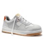 ELTEN ROSARIO Sicherheitshalbschuh, creme/grau, Low ESD S1. Sportlicher Arbeitsschuh aus Veloursleder mit orangefarbenen Akzenten.