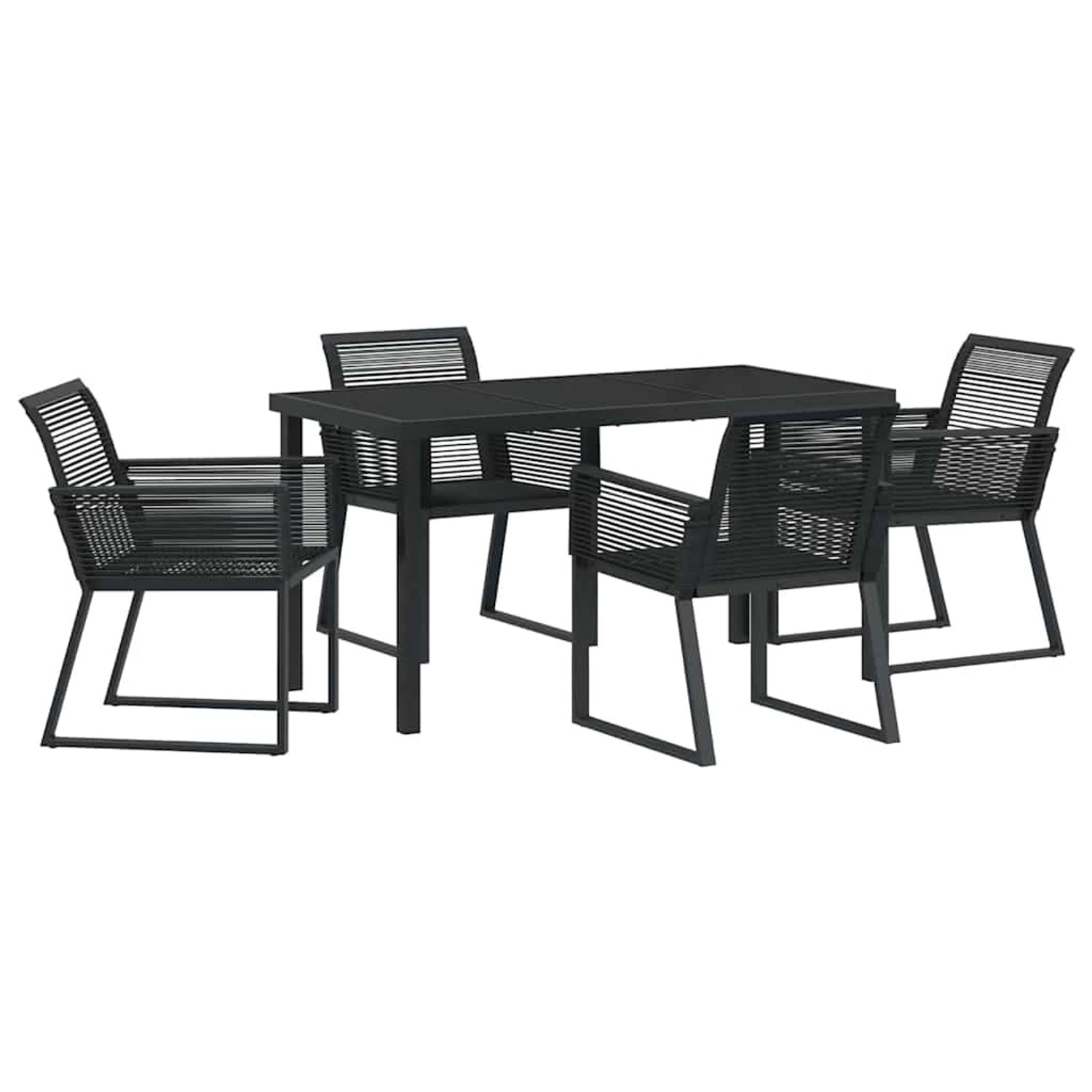 vidaXL Garten Essgruppe 5-Tlg Schwarz Poly Rattan 3379312 günstig online kaufen