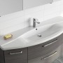 Pelipal Waschtisch Serie 4010, 144 cm, Graphit. Waschbecken mit Unterschrank und zwei Schubladen.