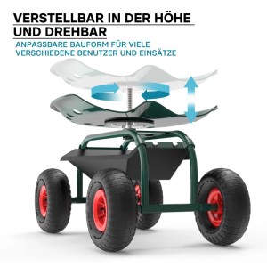 Wiltec Gartenwagen Bis 150Kg Werkstattwagen Gartenwagen Rollwagen Gartenhocker