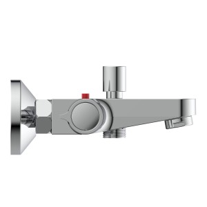 Schütte Thermostat Wannenarmatur Vico Chrom, Aufputz-Wannenbatterie mit Thermostat