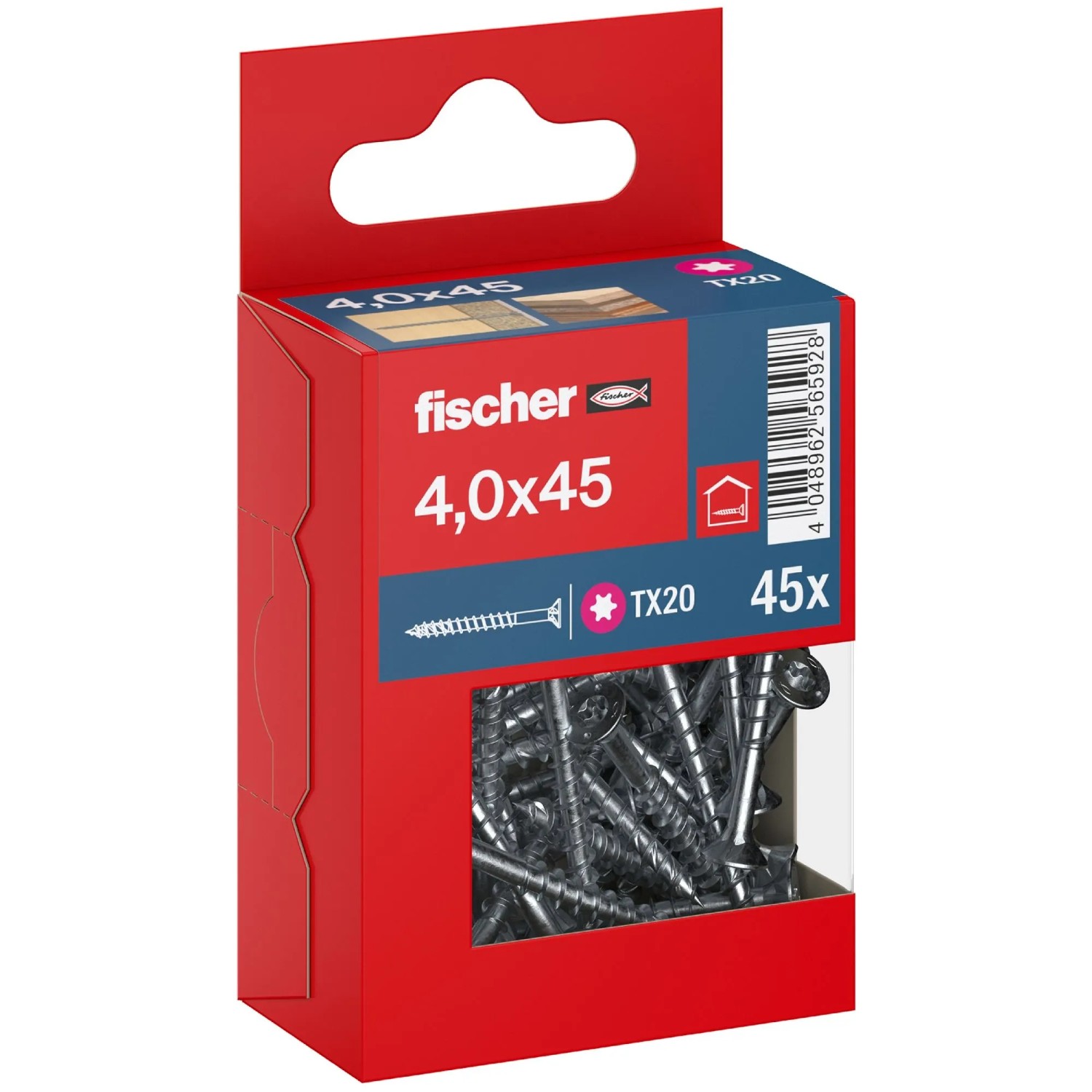 Fischer Schraube PowerFast II Senkkopf TX Teilgewinde Ø 4 x 45 mm 45 Stk