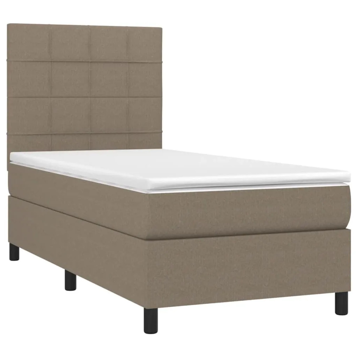 vidaXL Boxspringbett mit Matratze & LED Taupe 80x200 cm Stoff 3134833 günstig online kaufen