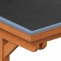 Detailansicht des Skan Holz Carport Emsland Flachdachs mit dunkler EPDM-Folie, silberner Alukante und hellem Eichenholz.