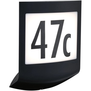 Paulmann LED-Außenwandleuchte Padea mit Sensor, anthrazit, mit Hausnummer 47c