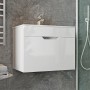 Vicco Badmöbel Set Stefanie, weiß hochglanz, 2-teilig mit Unterschrank (60cm) und Waschbecken.