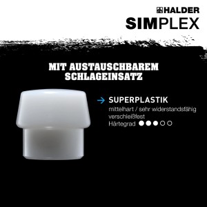 Halder Simplex Spaltaxt: Weißer Superplastik-Einsatz als Zubehör für Axt mit Hickorystiel.