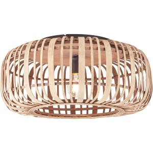 Hellbraune Brilliant Deckenleuchte Woodrow Ø 50 cm aus Bambus für gemütliche Lichteffekte im Innenbereich.