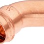 Kupfer Press-Bogen 45 Grad, 28 mm Durchmesser für Sanitär- und Heizungsinstallationen.