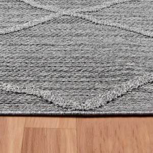 Grauer Ayyildiz In- und Outdoor-Teppich Patara, 80x150 cm, mit geometrischem Muster.