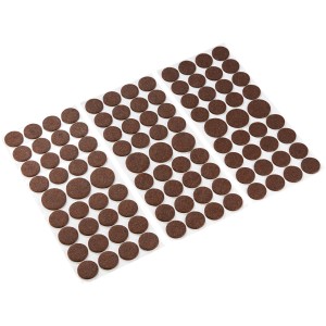 105-teiliges Filzgleiter-Set in Braun für Möbel und Oberflächenschutz.
