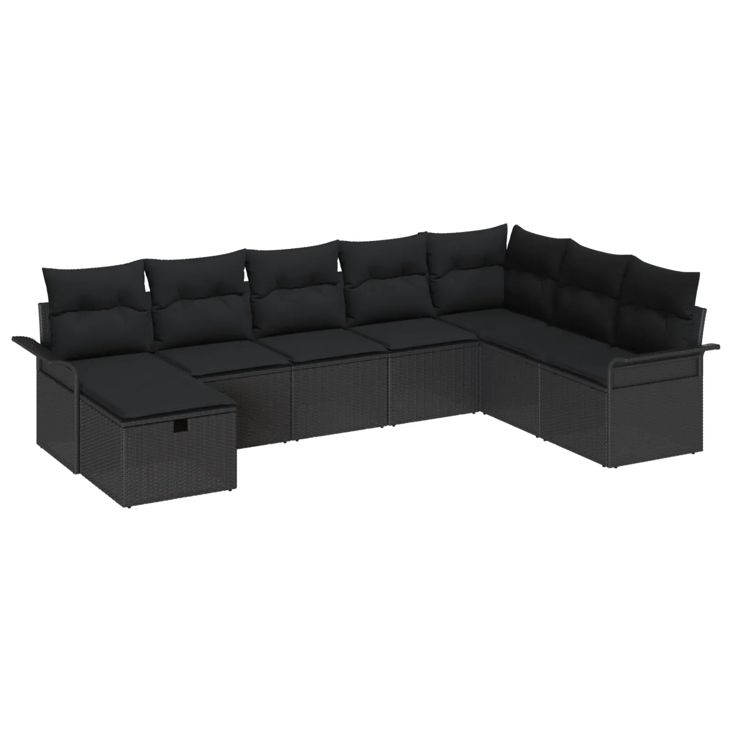 vidaXL Garten-Sofa-Set mit Kissen 8-Tlg Schwarz Poly Rattan 3360264 günstig online kaufen