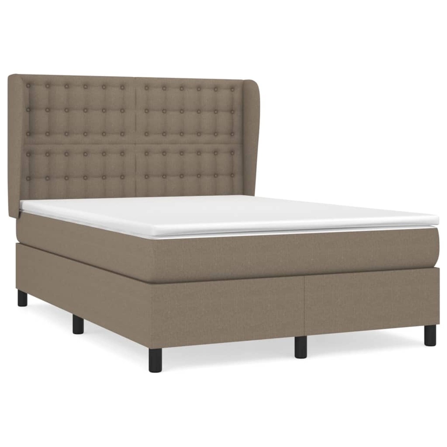 vidaXL Boxspringbett mit Matratze Taupe 140x190 cm Stoff 3128281 günstig online kaufen