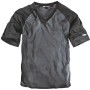 Puma Workwear T-Shirt Champ in Carbon-Schwarz mit V-Ausschnitt und kurzen Ärmeln.