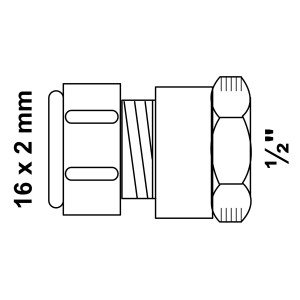 Kirchhoff Übergangsstück 16 mm x 18,7 mm (1/2 IG) Klemmfitting für MSVR Blank