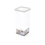 Quadratische Rotho Vorratsdose Loft Premium, 1,5 l, weiß-transparent.