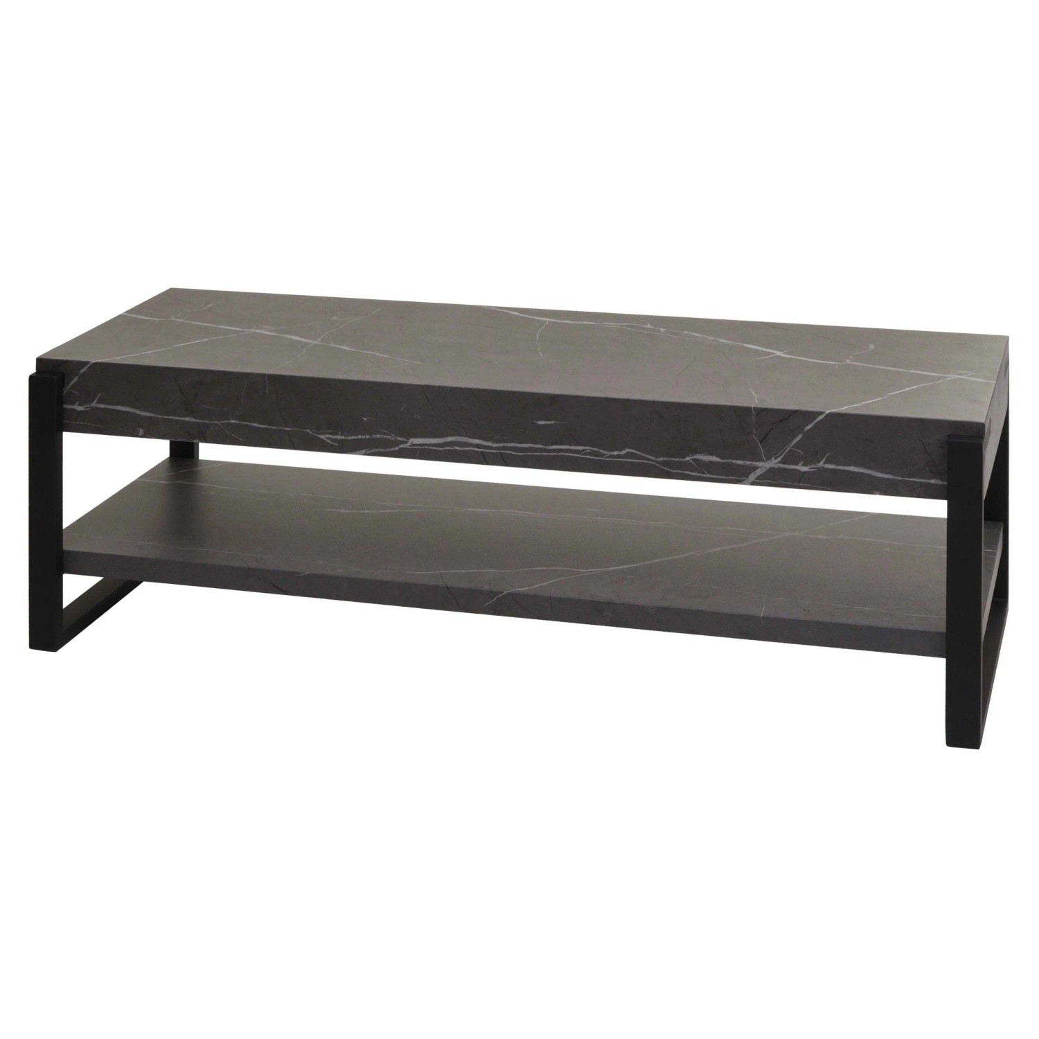 MCW TV-Rack L53 Metall 42x120x44cm Marmor-Optik Grau