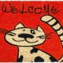 Fußmatte Coco Style mit Katzenmotiv und "Welcome" Schriftzug, 40x60 cm.
