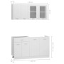 vidaXL Küchenzeile, 4-teilig, weiß, aus Holzwerkstoff, mit Hänge- und Unterschränken.