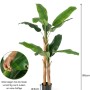Costway 165 cm Kunstpflanze Bananenbaum mit großen grünen Blättern und braunen Stämmen im schwarzen Topf.
