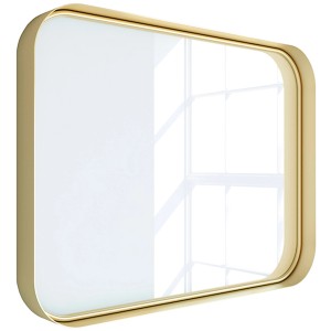 Rechteckiger Randal Metallspiegel (80x60 cm) mit Goldschimmer. Ideal als Badspiegel oder Deko-Spiegel.