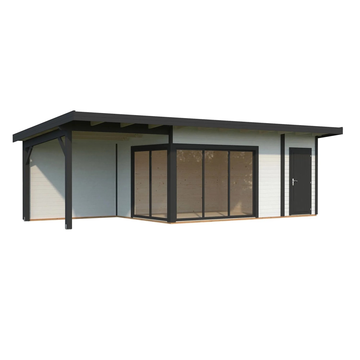 Palmako Holz-Gartenhaus Andrea Slide Pultdach Lackiert 833 cm x 300 cm 23,1 m²
