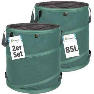 TTL GARDEN Pop-Up Laubsack Premium 2x 85L Set  220g/qm Selbststehend Gartensack Faltbar Für Laub Gartenabfall