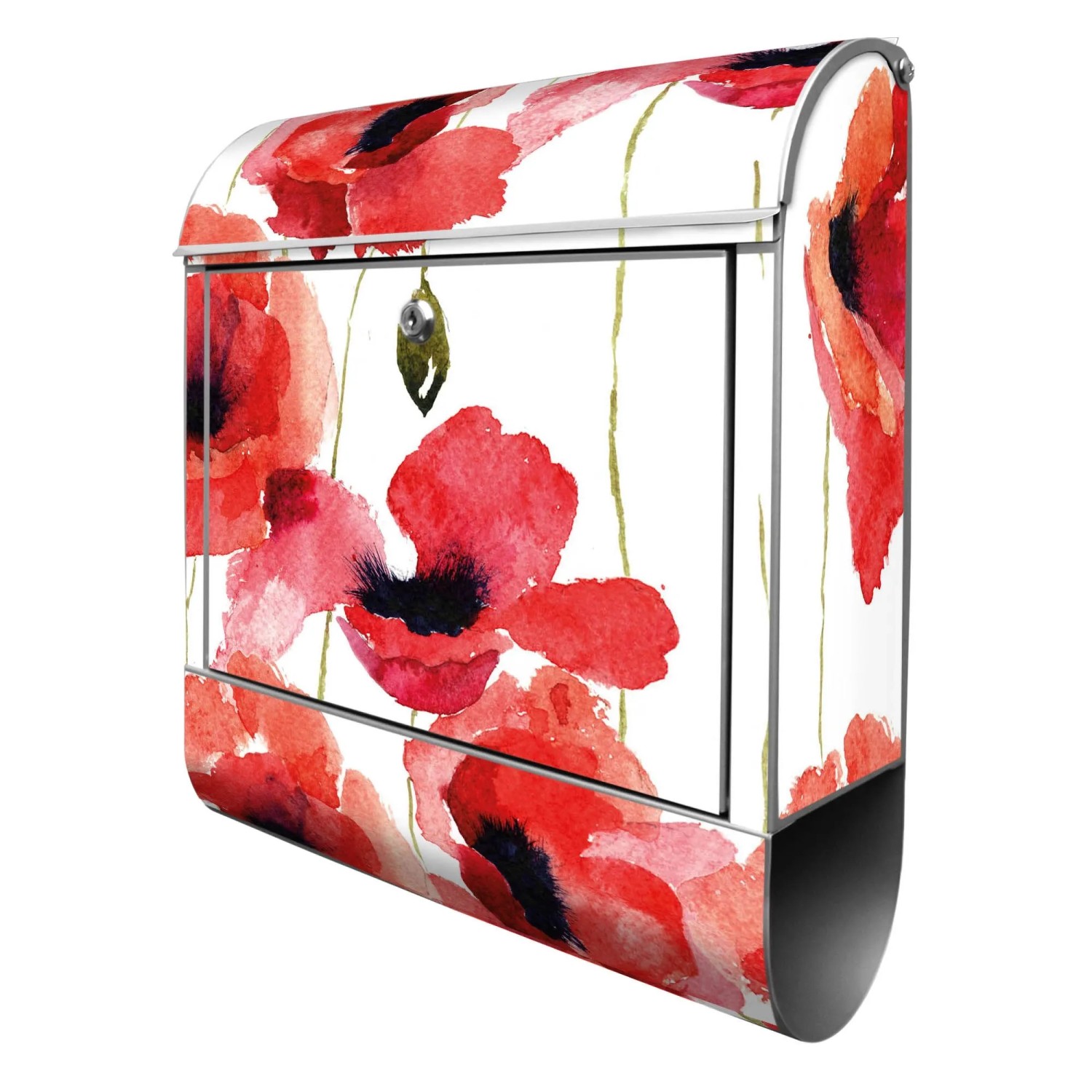 Banjado Design Briefkasten Silber Pulverbeschichtet 39x47x14cm 2 Schlüssel günstig online kaufen