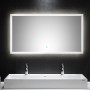 Rechteckiger Posseik LED-Lichtspiegel, 65x120 cm, mit Touch-Bedienung und neutralweißem Licht.