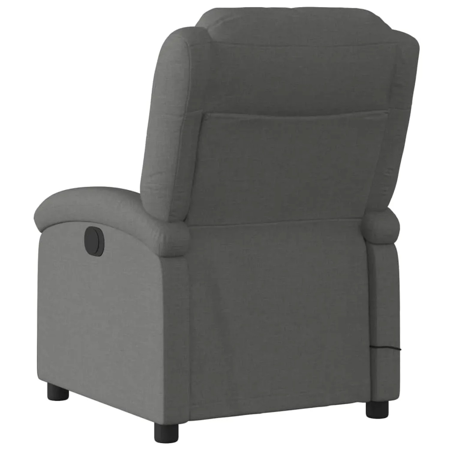 Rückansicht: Dunkelgrauer vidaXL Massagesessel Modell 7 mit elektrischer Funktion.