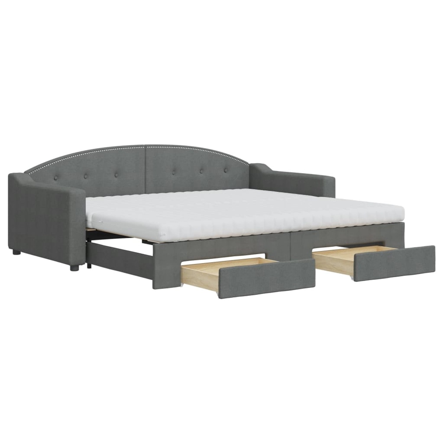 vidaXL Tagesbett Ausziehbar mit Schubladen Dunkelgrau 90x200 cm Stoff 31975 günstig online kaufen