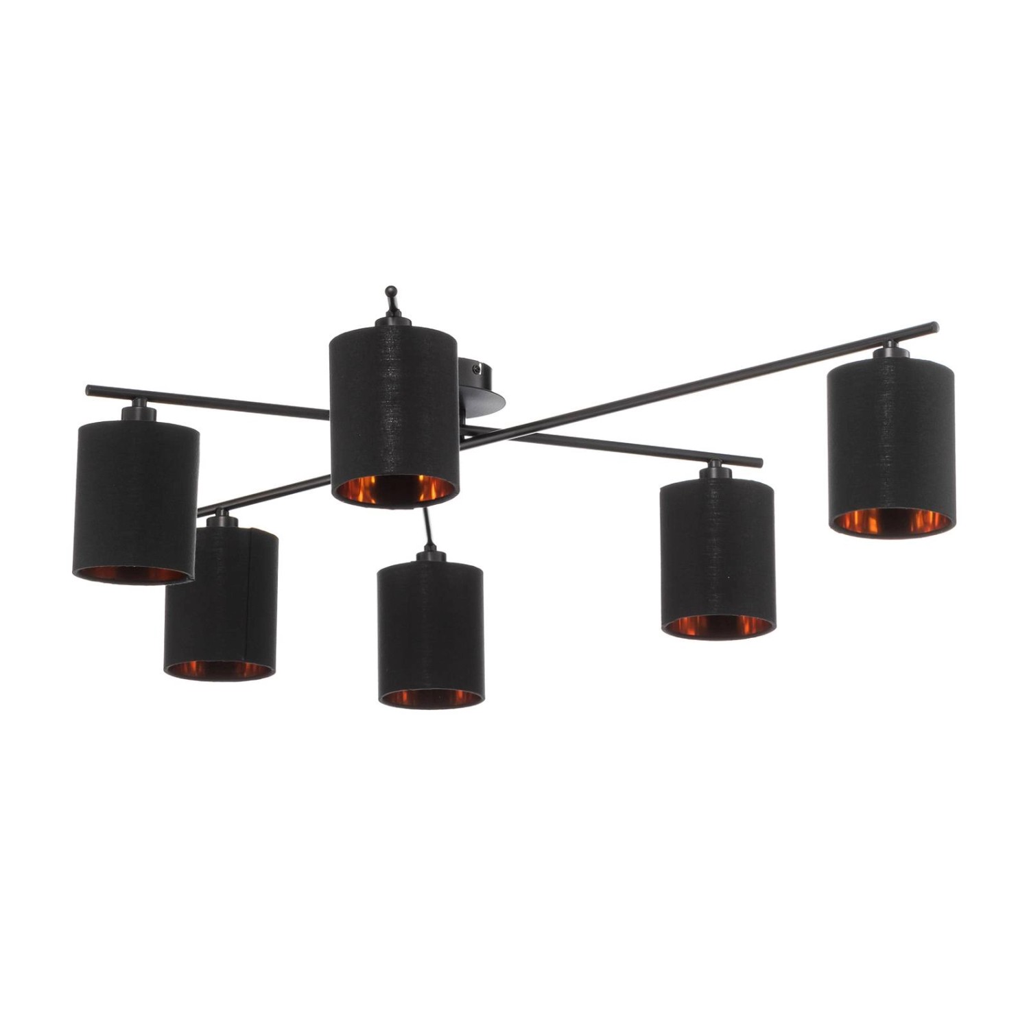 Lindby Deckenlampe Pellinora 9628426 Modern in Schwarz aus Metall 6-flammig E14 Wohnzimmerleuchte