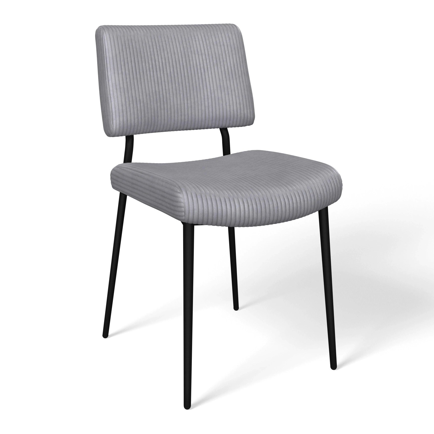 Bessagi Home Stuhl Elia Grau Cord Gepolstert