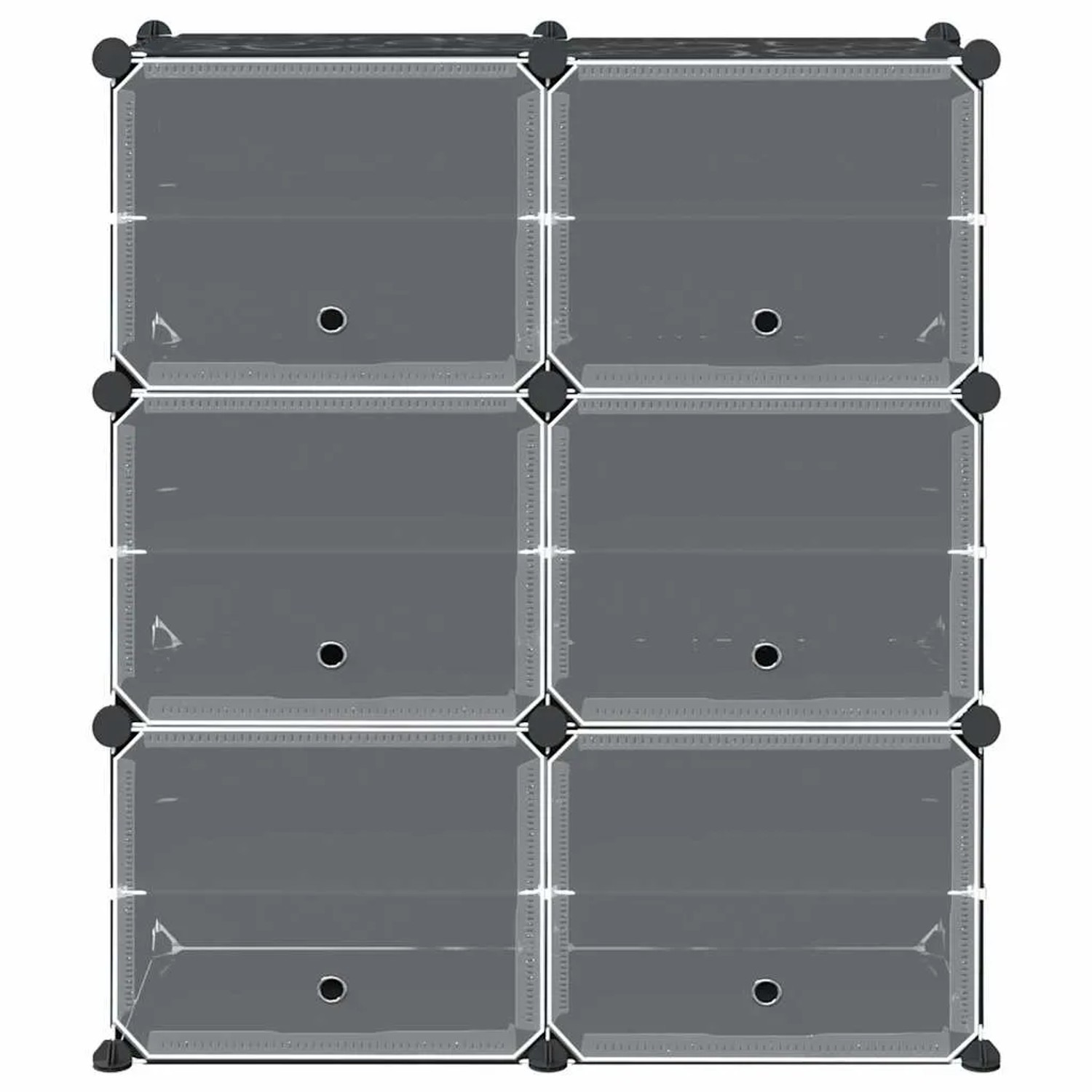 vidaXL Regalsystem mit 6 Würfeln und Türen Schwarz PP 4019576_4